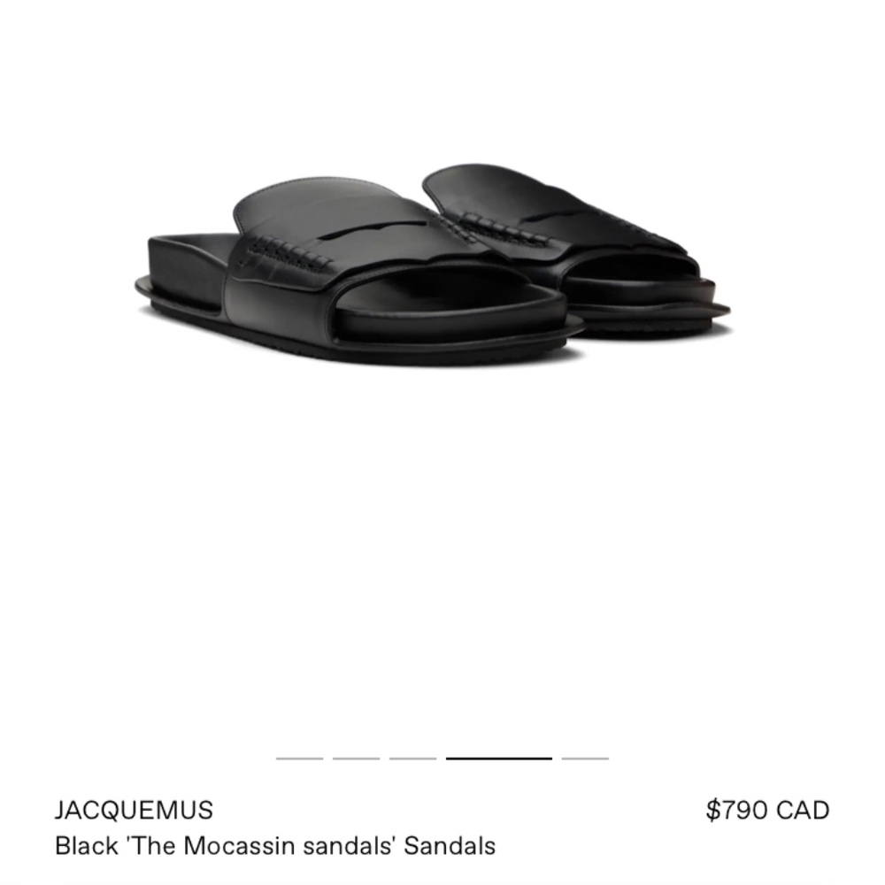 black buffed leather slip on sandals